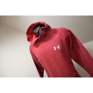 Under Armour Hoodie ColdGear Fitted Athletic Red Performance Mens Sz Medium